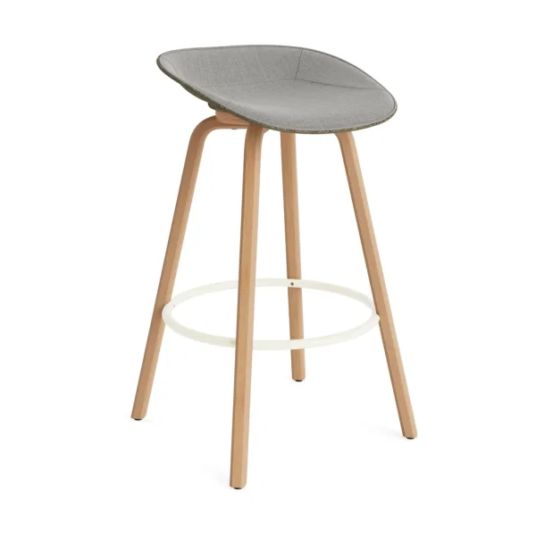 Normann Copenhagen Mat Barstool 75 cm front upholstery Remix 133-seaweed-beech-cream steel
