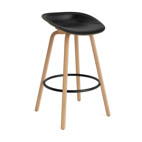 Normann Copenhagen Mat Barstool 75 cm front upholstery Ultra 41599-seaweed-beech-black steel