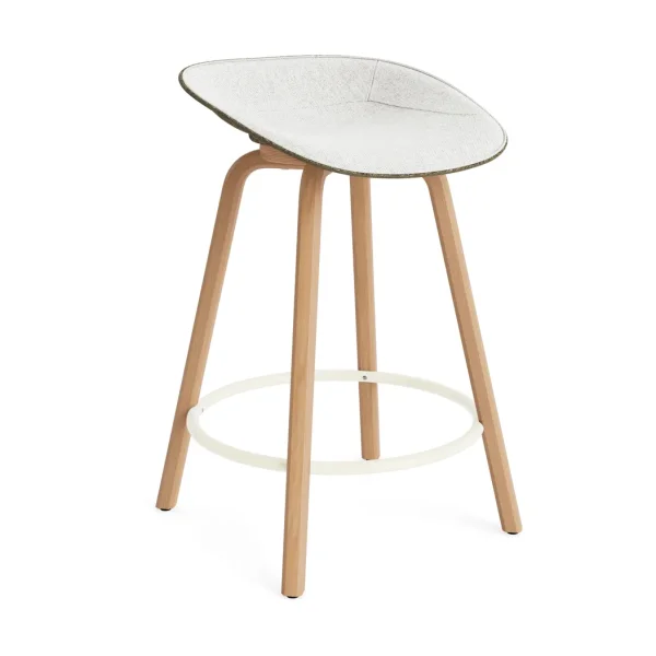 Normann Copenhagen Mat Barstool front-upholstered 65 cm. Hallingdal 110-seaweed-beech-cream steel