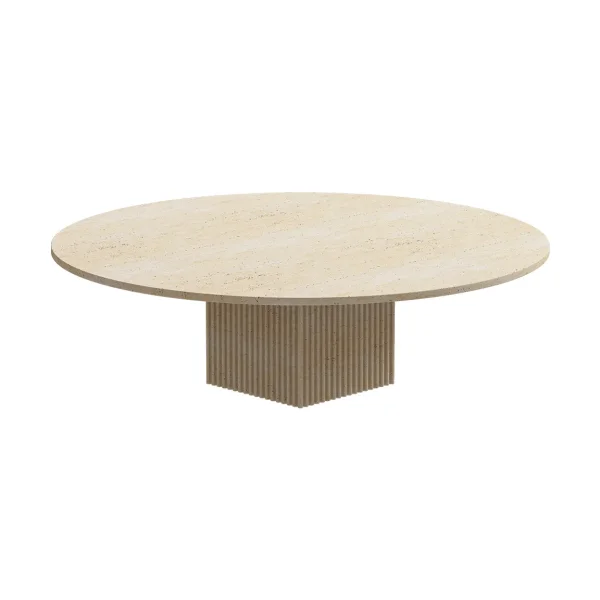 NORR11 Soho coffee table Beige travertine, Ø120x35