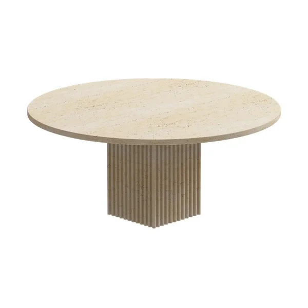 NORR11 Soho coffee table Beige travertine, Ø80x35 cm