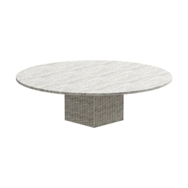 NORR11 Soho coffee table Silver travertine, Ø120x35