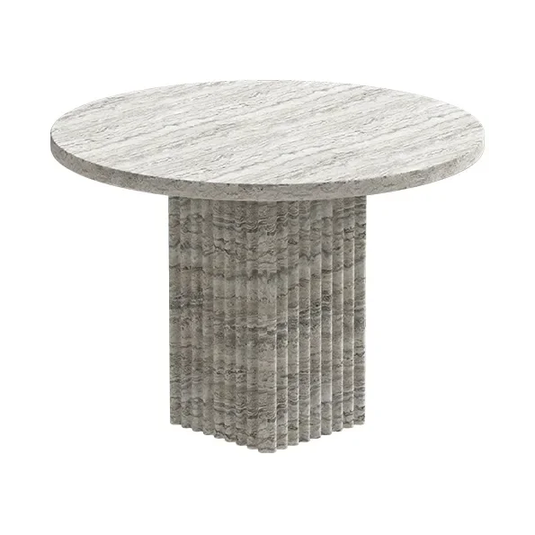 NORR11 Soho coffee table Silver travertine, Ø50x35 cm
