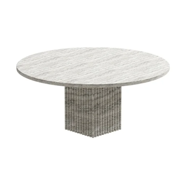 NORR11 Soho coffee table Silver travertine, Ø80x35 cm