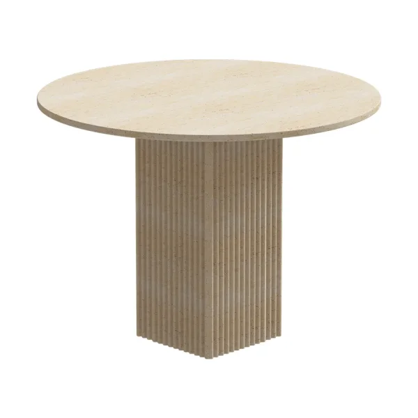 NORR11 Soho dining table Beige travertine, Ø120x72 cm