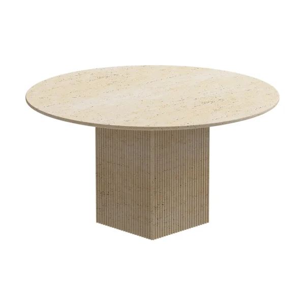 NORR11 Soho dining table Beige travertine, Ø140x70 cm