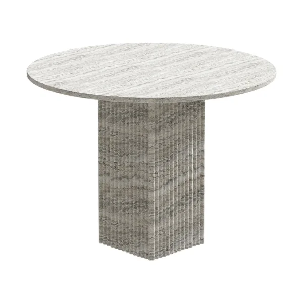 NORR11 Soho dining table Silver travertine, Ø120x72 cm