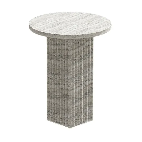 NORR11 Soho side table Silver travertine, Ø40x50 cm