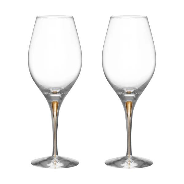 Orrefors Intermezzo Balance wine glass 44 cl 2-pack Gold