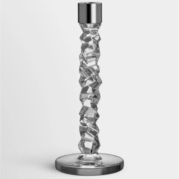 Orrefors of Sweden |  Carat Candlestick Stainless Steel Detail | Medium - 2 Pack