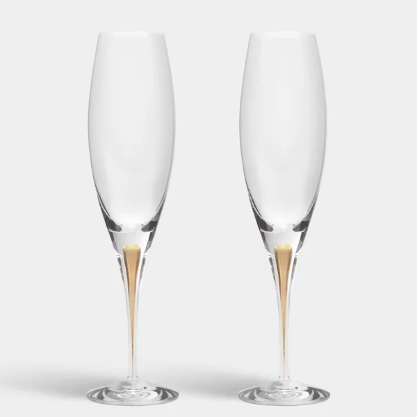 Orrefors of Sweden |  Intermezzo Gold Champagne 2-pack