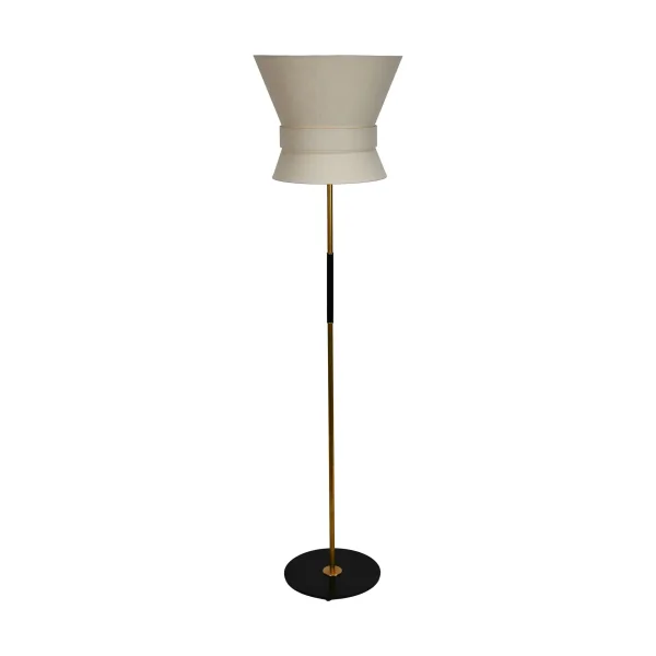 Örsjö Belysning Bow floor lamp Raw brass-cream white, large 159 cm
