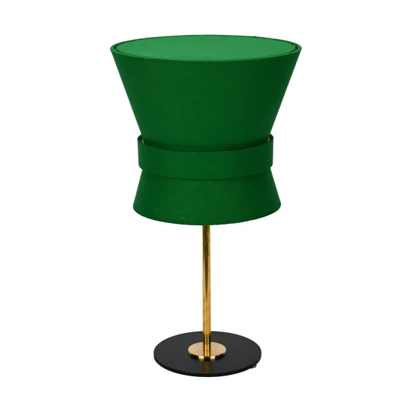 Örsjö Belysning Bow table lamp Raw brass-emerald green, small 50 cm