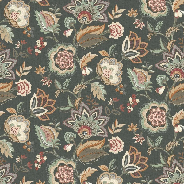 Osborne & Little | Samode | Charcoal/Eucalyptus