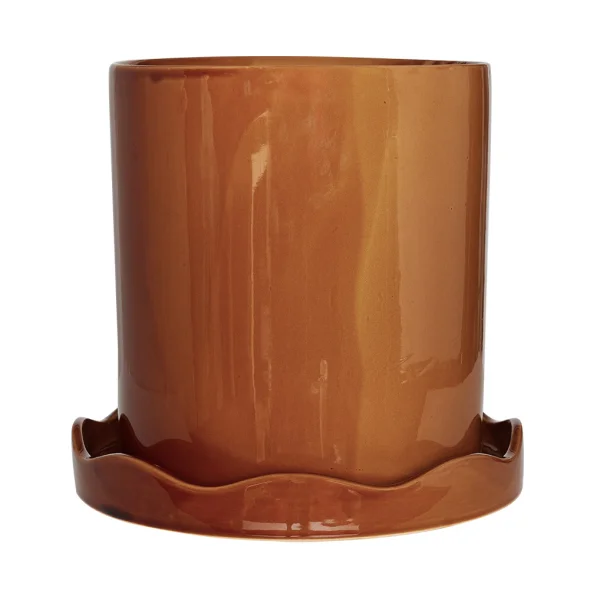 OYOY Nami pot with saucer Ø27 cm large Amber