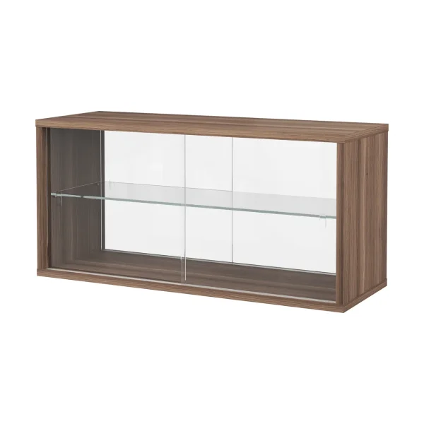 Pira Pira display cabinet Walnut–clear glass, 90x31 cm, 4 doors