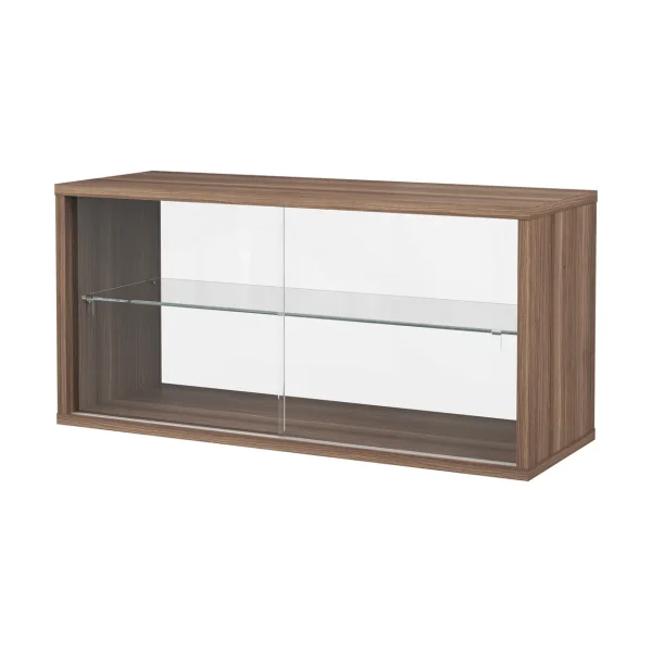Pira Pira display cabinet Walnut-clear glass, 90x31 cm, glass back