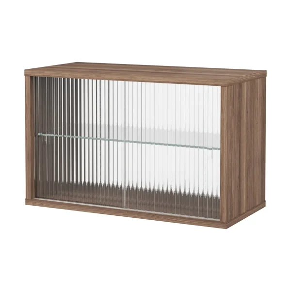 Pira Pira display cabinet Walnut–fluted glass, 70x31 cm, 4 doors