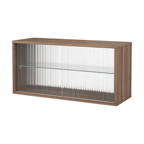 Pira Pira display cabinet Walnut–fluted glass, 90x31 cm, glass back