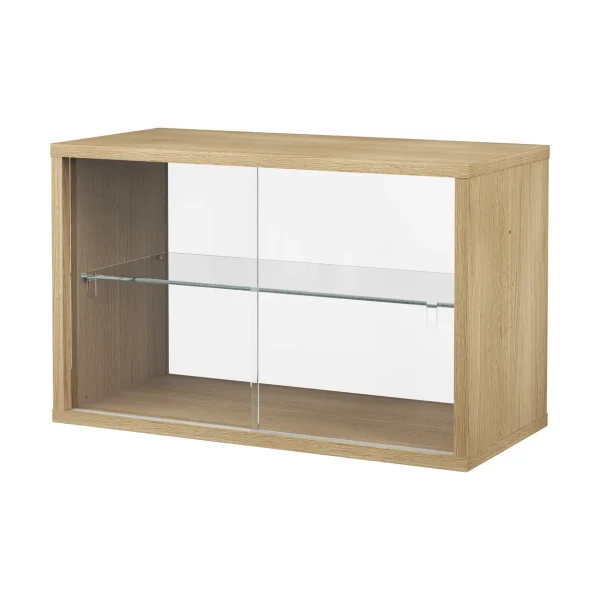 Pira Pira display cabinet White oak–clear glass, 70x31 cm, glass back