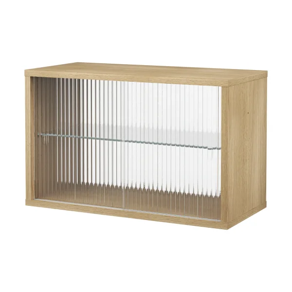 Pira Pira display cabinet Whitened oak–fluted glass, 70x31 cm, glass back