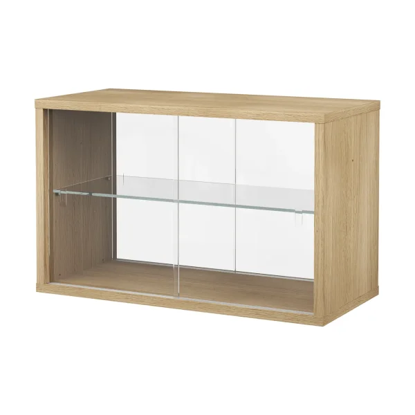 Pira Pira display cabinet Whitewashed oak-clear glass, 70x31 cm, 4 doors