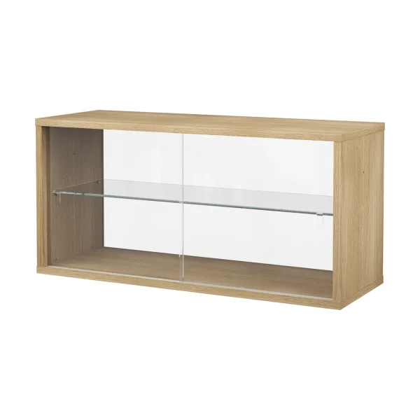 Pira Pira display cabinet Whitewashed oak-clear glass, 90x31 cm, glass back