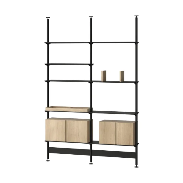 Pira Pira G2 shelving system F C A Black/Oak 240–247 cm