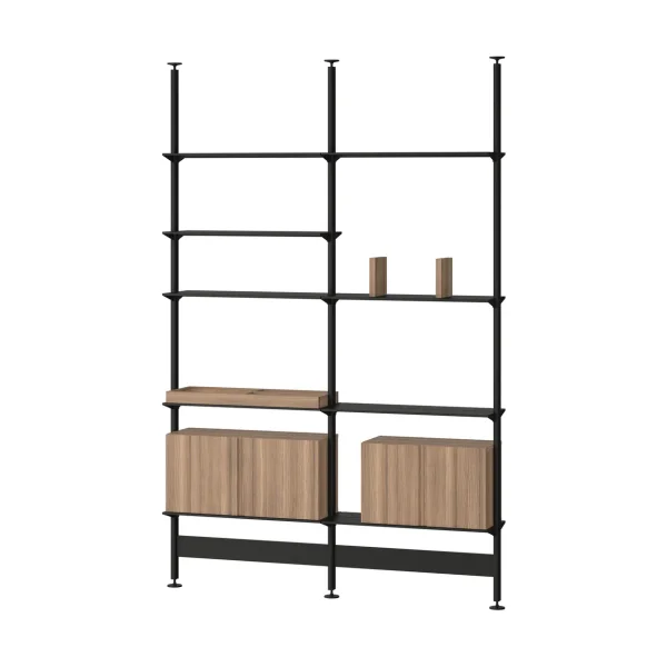 Pira Pira G2 shelving system F C A Black/Walnut 240–247 cm