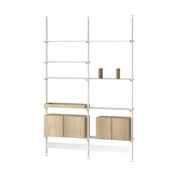 Pira Pira G2 shelving system F C A White/Oak 256–264 cm