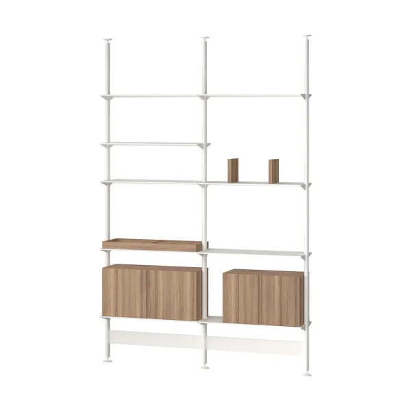 Pira Pira G2 shelving system F C A White/Walnut 240–247 cm