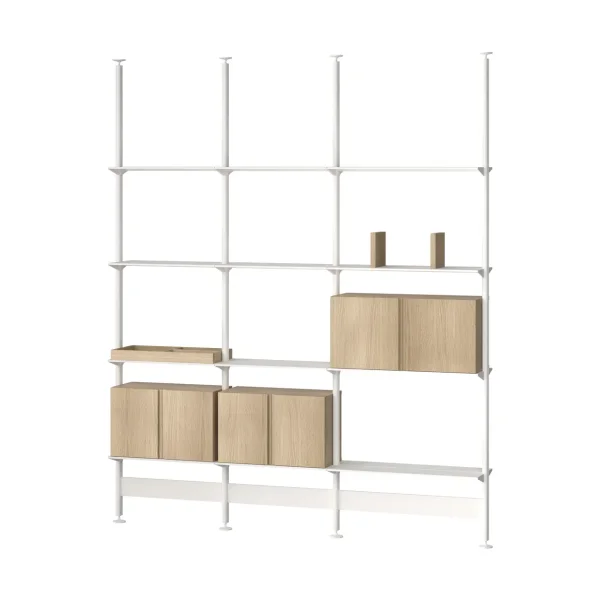 Pira Pira G2 shelving system F C B White/Oak 248–255 cm