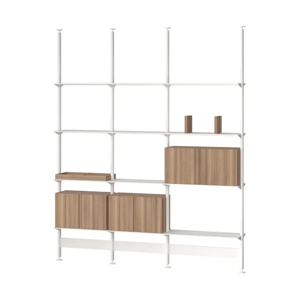 Pira Pira G2 shelving system F C B White/Walnut 256–264 cm