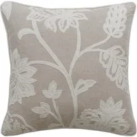 Pomegranate Ivory, Sustainable Feather, Cushion - Andrew Martin Cotton Blend & Linen Blend Embroidered & Floral