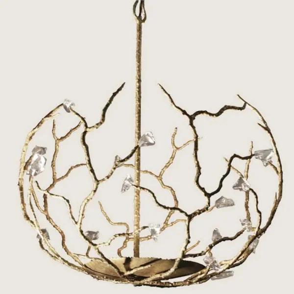 Porta Romana | Blossom Chandelier Large Without Shade | White Gold