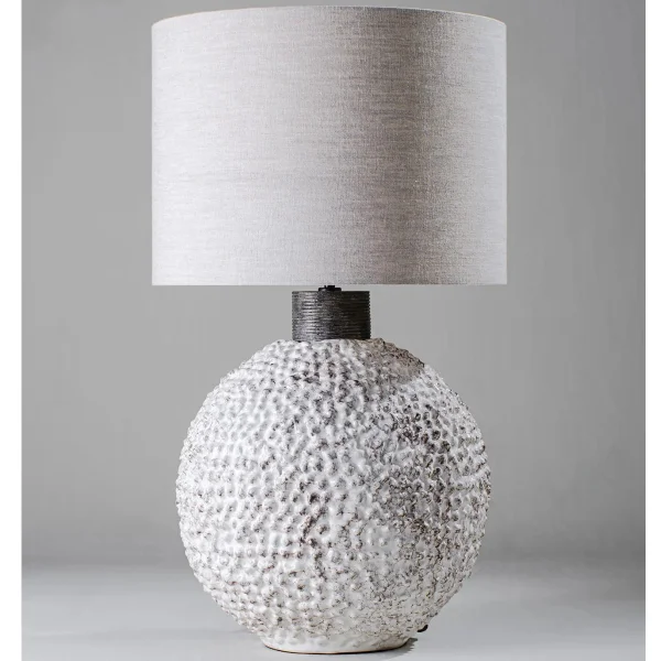 Porta Romana | Casaubon Lamp Large | Clay White with Very Decayed Silver
