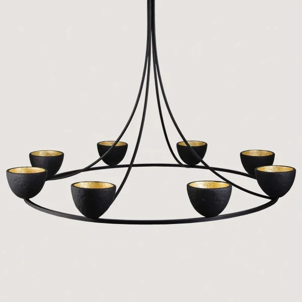 Porta Romana | Compton Chandelier | Black with Gold