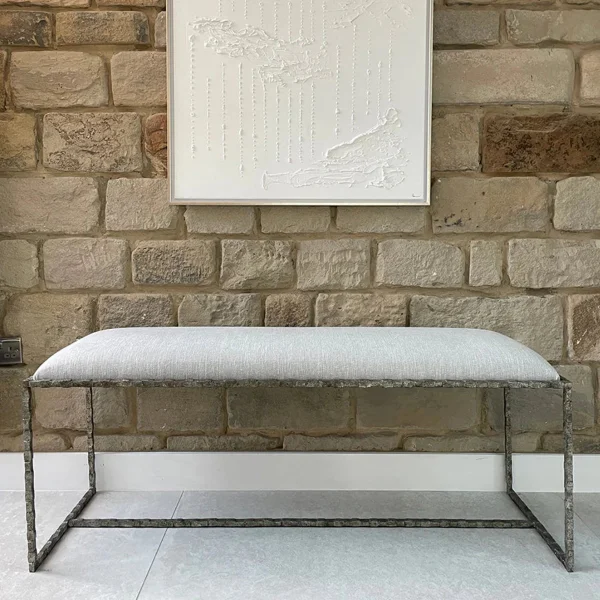 Porta Romana | Giacometti Slimline Bench | Burnt Silver