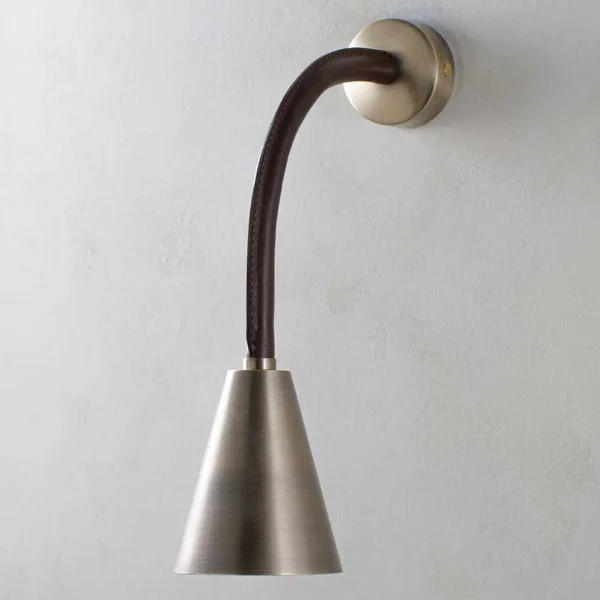 Porta Romana | Huxley Flexible Wall Light | Chocolate with Antique Brass