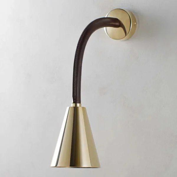 Porta Romana | Huxley Flexible Wall Light | Chocolate with Brass