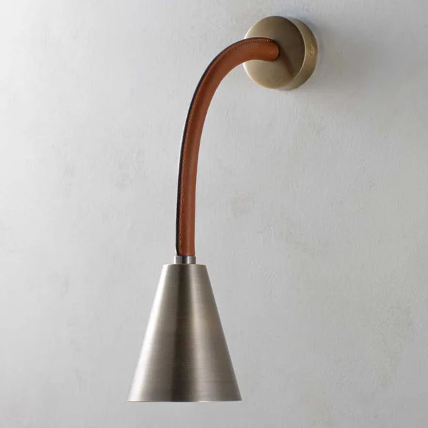 Porta Romana | Huxley Flexible Wall Light | Tan with Antique Brass