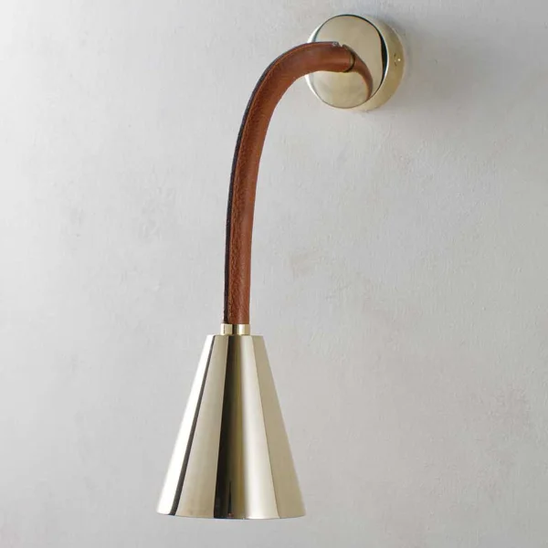 Porta Romana | Huxley Flexible Wall Light | Tan with Brass