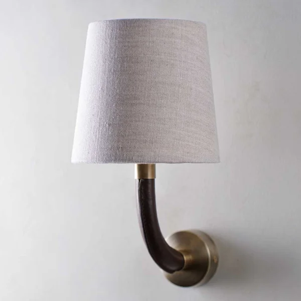 Porta Romana | Huxley Wall Light | Chocolate with Antique Brass