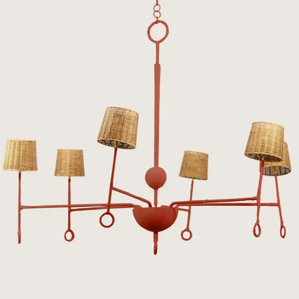 Porta Romana I Crawford Chandelier | Indian Red