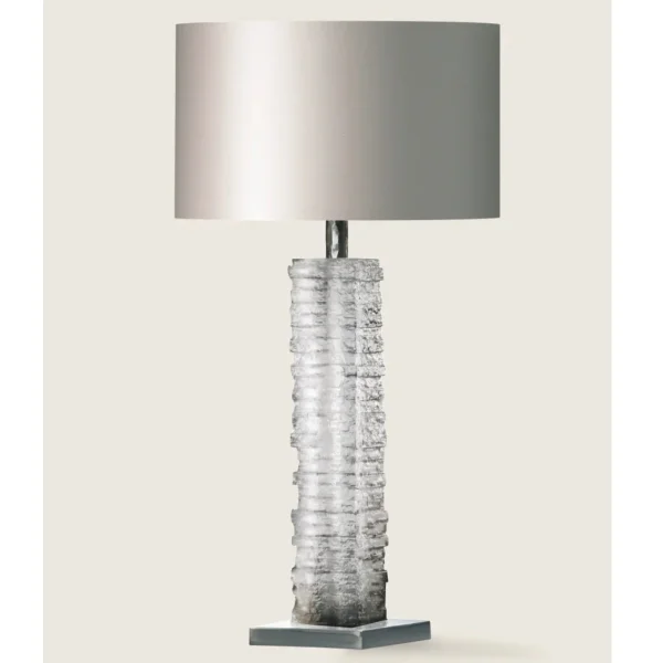 Porta Romana I Crystal Strata Column Lamp | Clear with Nickel