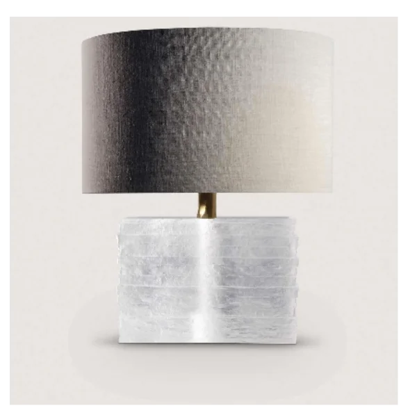Porta Romana I Crystal Strata Lamp | Clear with Antiqued Brass