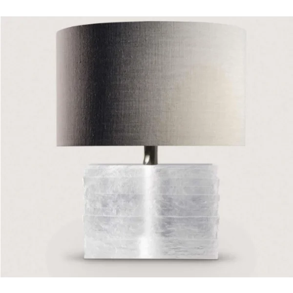 Porta Romana I Crystal Strata Lamp | Clear with Nickel