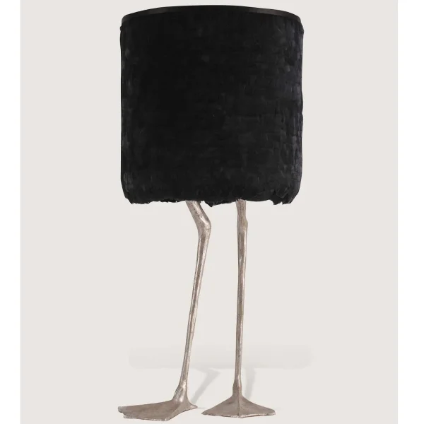 Porta Romana I Duck Feet Lamp | Decayed Silver With Black Duck Feather