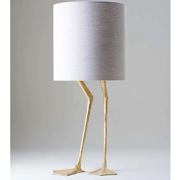 Porta Romana I Duck Feet Lamp I Decayed Gold with Fabric Shade