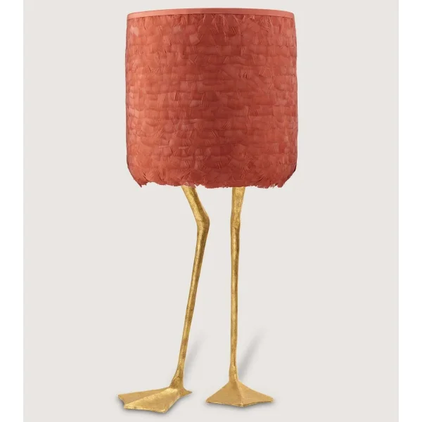 Porta Romana I Duck Feet Lamp I Decayed Gold With Terracotta Duck Feather